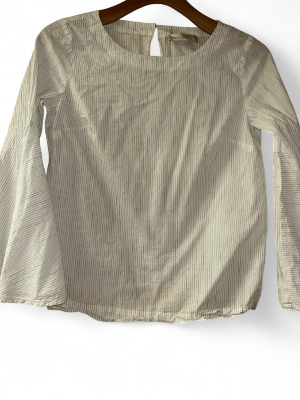 LoftvStriped Women’s Long Bell Sleeve Top